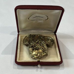 Vintage LAA Gallery Lafayette Art Association Mixed Metal Artist Belt Buckle